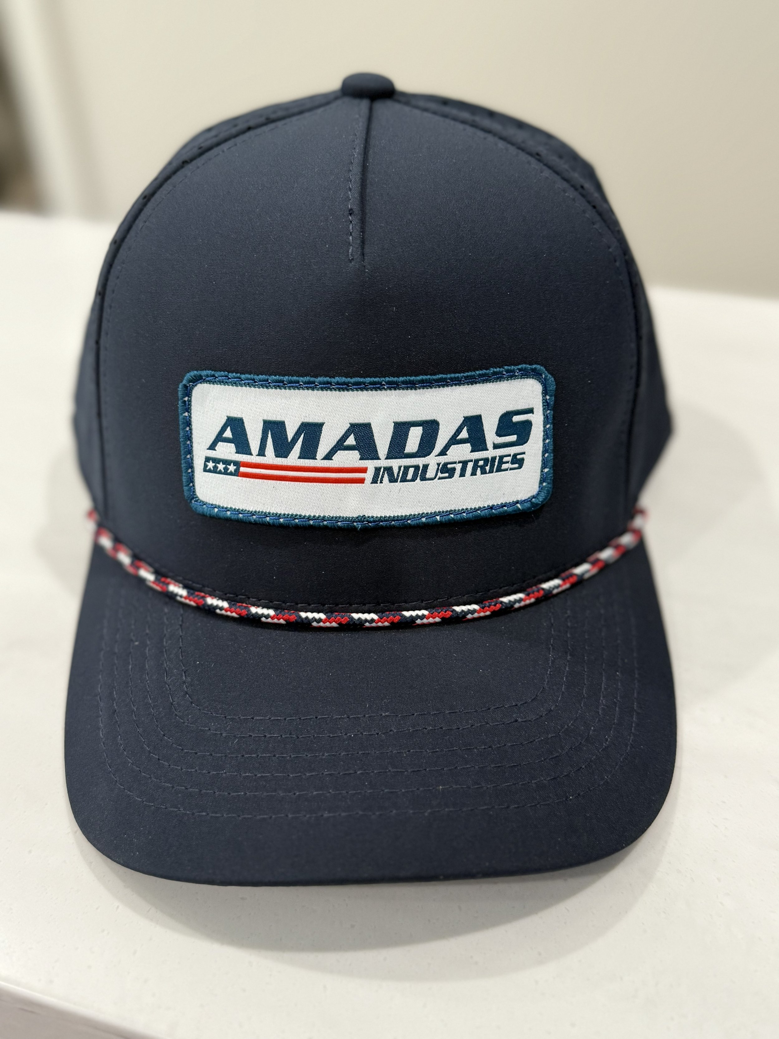 AMADAS Navy Cap with woven patch and rope — Shop AMADAS